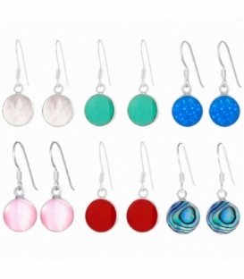 Pendiente Plata Minerales Ø10mm Precio Par