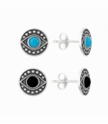 Boucle d'oreille Argent Email Ø10mm Prix Paire