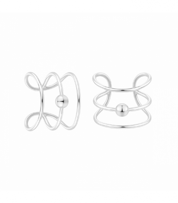 Cartilage Argent Petite Boule à Trois Lignes Prix Paire