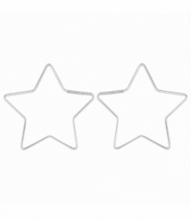 Boucles d'oreilles Argent Étoile 30mm. Prix Paire