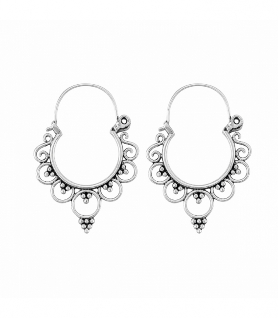 Pendiente Plata Filigrana 33mm. Precio Par