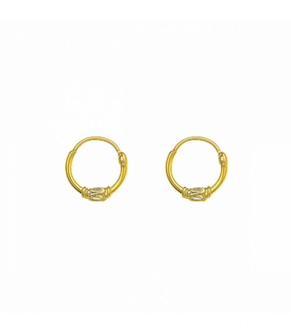 Aro Plata Labrado 8 X 1.2mm Bañado Oro. Precio Par