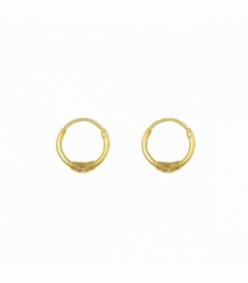 Créoles Argent Bali 10 X 1.2mm Plaqué Or. Prix Paire