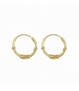 Aro Plata Labrado 12 X 1.2mm Bañado Oro. Precio Par