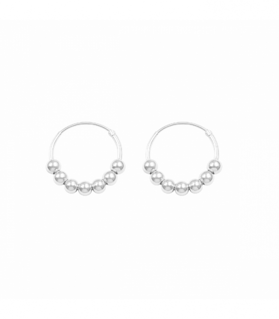 Aro Plata Bolas 14mm (Bola 3mm) Precio Par