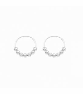 Aro Plata Bolas 14mm (Bola 3mm) Precio Par