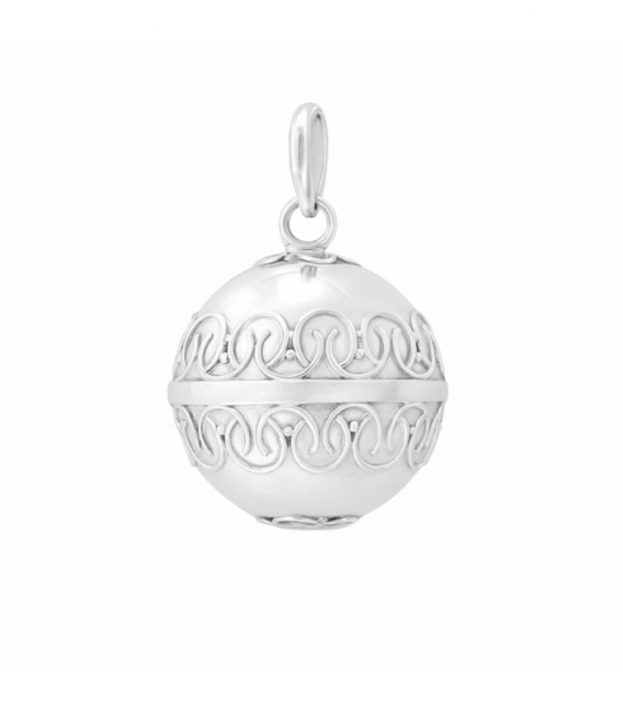 Colgante Plata Llamador Labrado Ø20mm