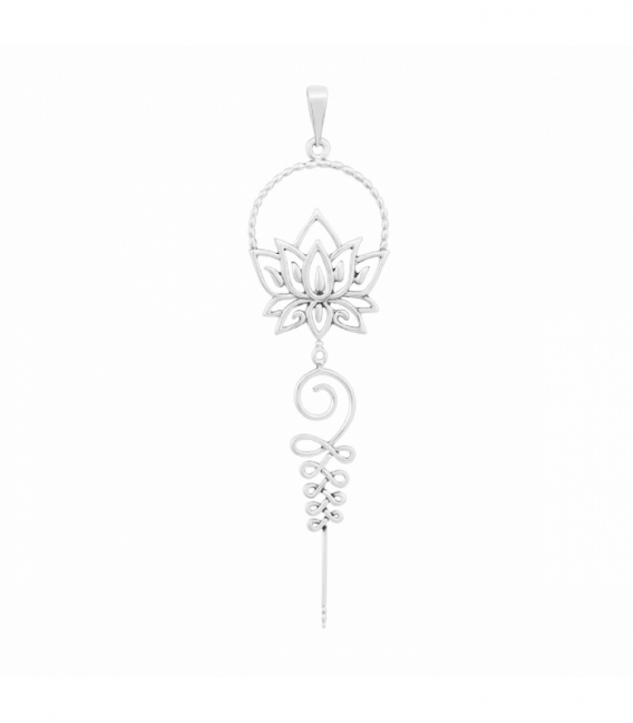 Colgante Plata Unalome Espiritual 60mm
