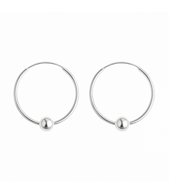 Aro Plata Labrado 16 X 1.2mm Bola 4mm. Precio par
