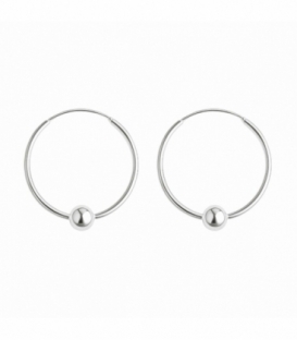 Aro Plata Labrado 16 X 1.2mm Bola 4mm. Precio par