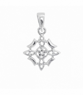 Colgante Plata Nudo de Bruja Pentagrama 13.5mm