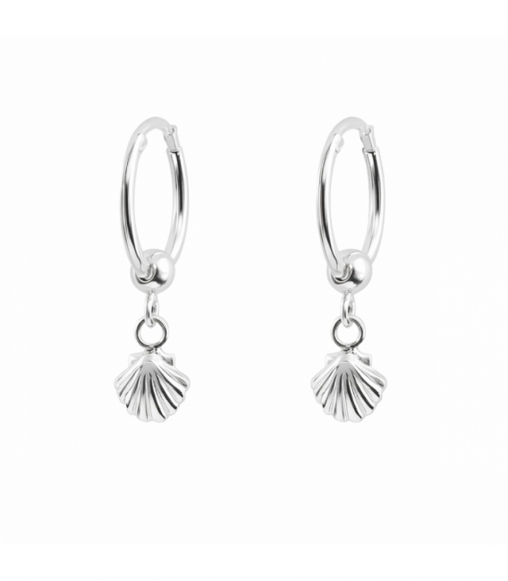 Aro Plata con Concha de Santiago 12mm Precio Par