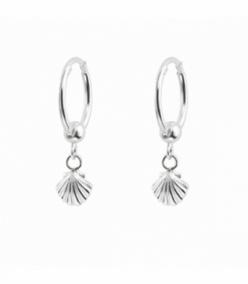 Aro Plata con Concha de Santiago 12mm Precio Par