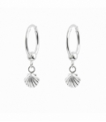 Créoles Argent avec Coquille 12mm Prix Paire