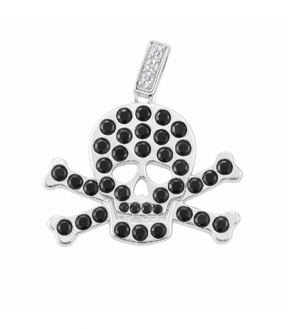 Colgante Plata Calavera Brillante