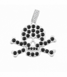 Colgante Plata Calavera Brillante