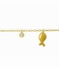 Pulsera Plata Pez 15,5+3cm Bañada