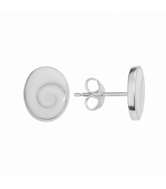 Pendiente Plata Ojo Shiva 8 X 10mm. Precio Par