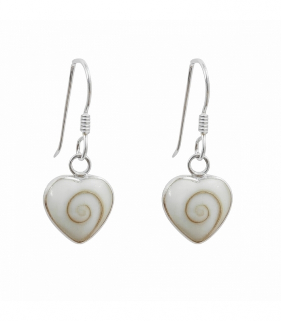 Pendiente Plata Ojo Shiva Corazon Ø8mm. Precio Par