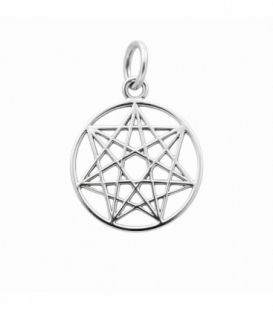 Colgante Plata Estrella Siete Arcangeles Ø17mm
