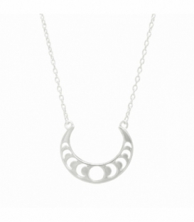 Gargantilla Plata Fases Luna 40+3,5cm