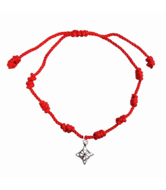 Pulsera Hilo Rojo 7 Nudos Nudo Bruja