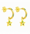 Aro Plata con Estrella Circonitas Colores Bañado
