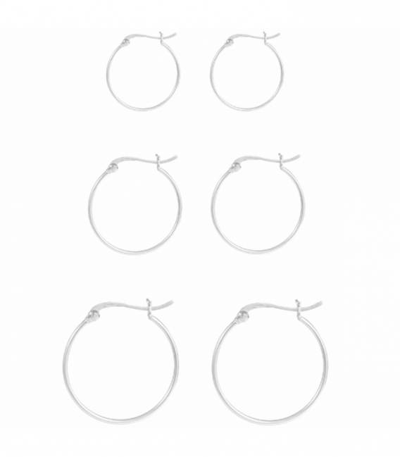 Boucles d'oreilles Argent Lisse 1.2mm Prix Paire