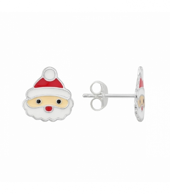 Pendiente Plata Papa Noel 8.5mm Precio Par