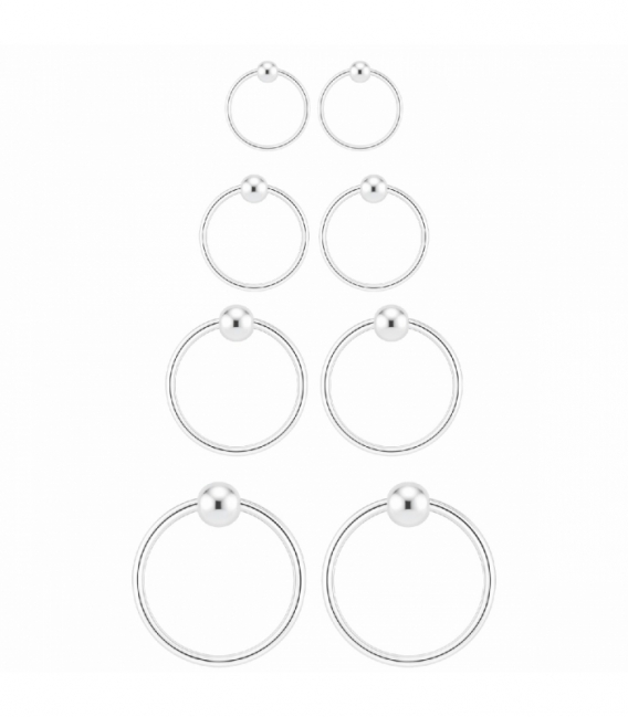 Aro Piercing Plata Bola Ø2mm Precio par