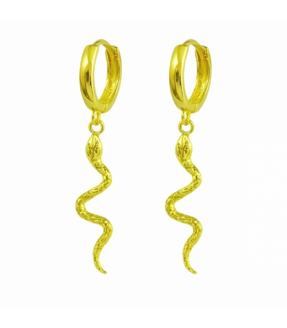 Aro Plata con Serpiente 12mm Bañado Precio Par