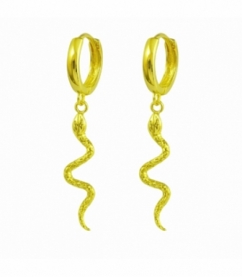 Aro Plata con Serpiente 12mm Bañado Precio Par