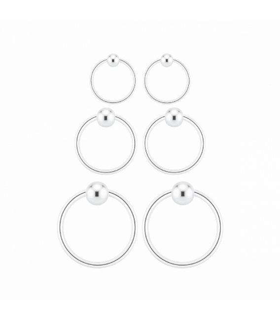 Aro Piercing Plata Bola 3mm. Precio par