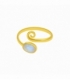 Anillo Plata Piedra Bañado Ajustable 8mm