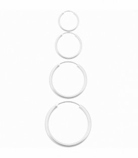 Aro Plata Liso 8 a 60mm Grosor 2.5mm. Precio par