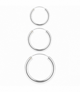 Aro Plata Liso 8 a 60mm Grosor 3mm. Precio par