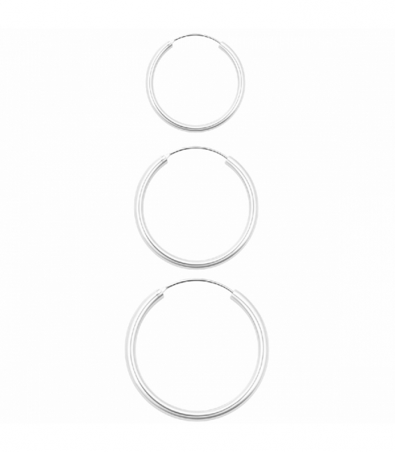 Aro Plata Liso 8 a 60mm Grosor 2mm. Precio par