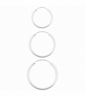 Aro Plata Liso 8 a 60mm Grosor 2mm. Precio par
