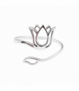 Anillo Plata Flor Loto 491