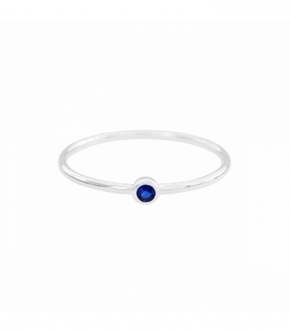 Anillo Plata Circonita Azul 609-2