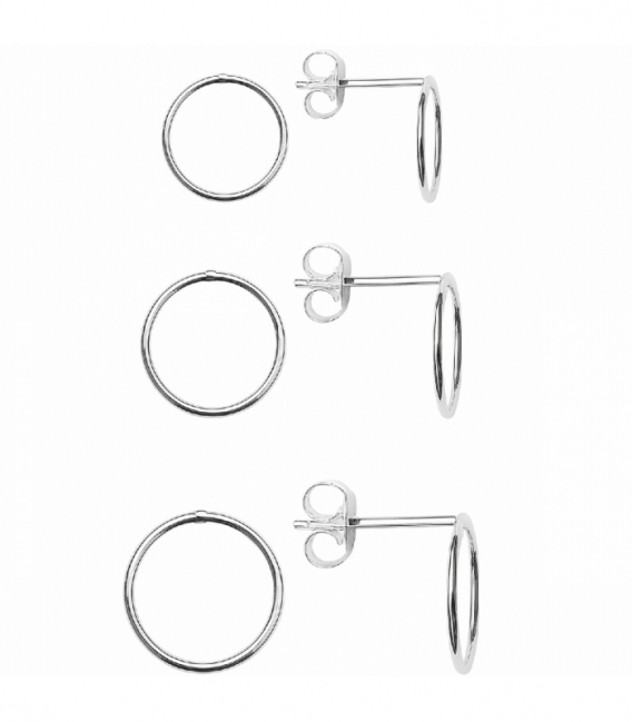 Pendiente Plata Circulo Precio Par