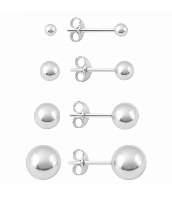 Pendiente Plata Bola. Precio par