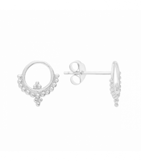 Pendiente Plata Circulo Diseño Precio Par