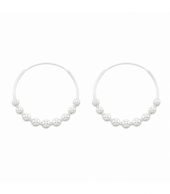 Créoles Argent Boules (3mm). Prix paire