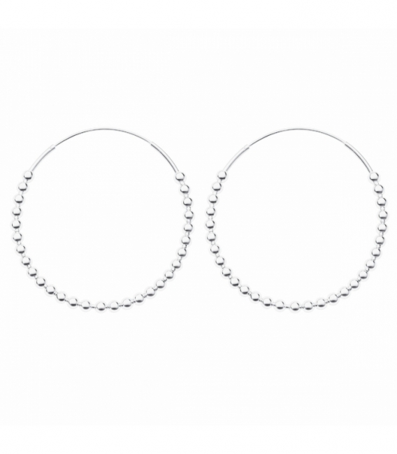 Créoles Argent Boules (3mm). Prix paire