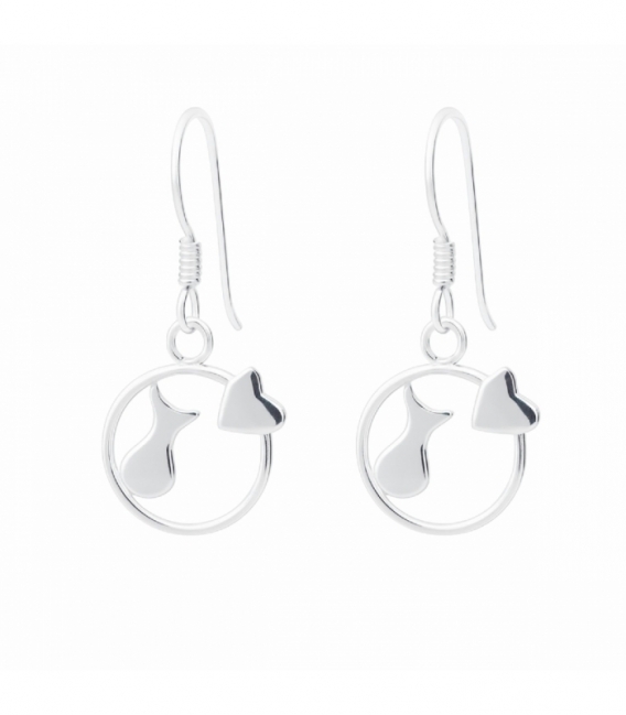 Pendiente Plata Gato. Precio Par