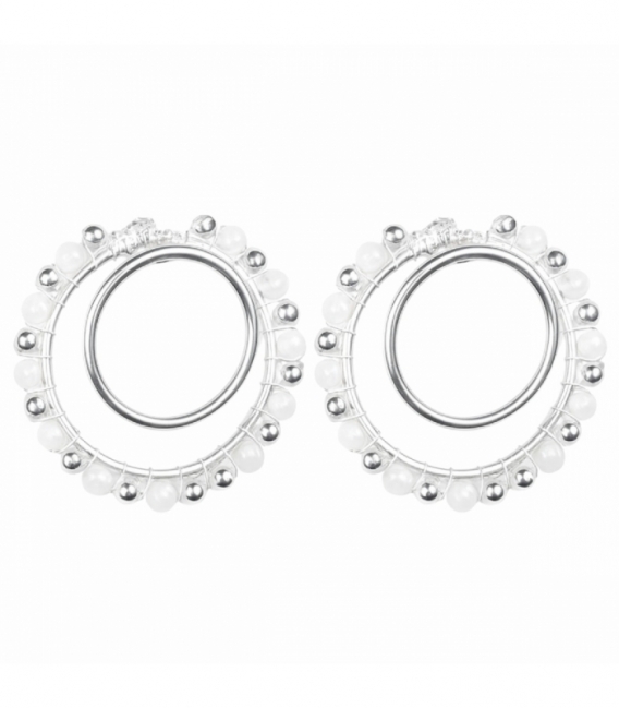 Pendiente Plata Perlas 3,40cm