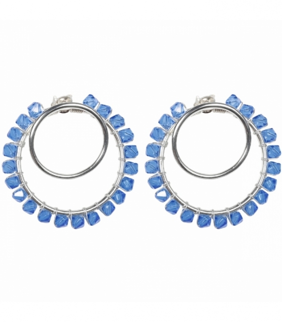 Pendiente Plata Piedra Azul 3,40cm