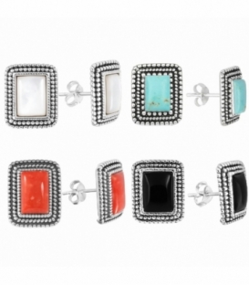 Boucles d'oreilles Argent Email