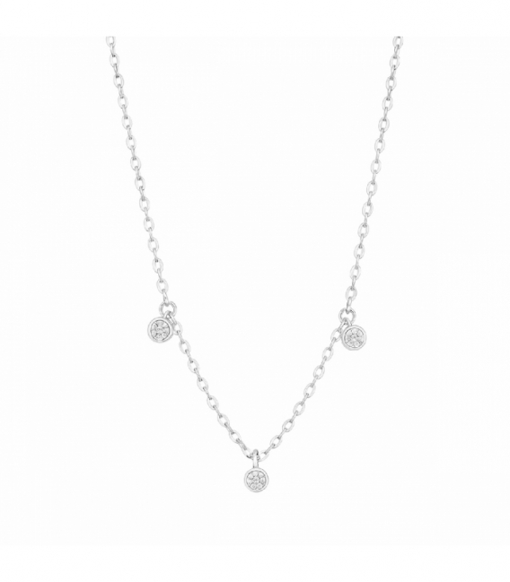 Gargantilla Plata 3 Circonitas 38+3,5cm